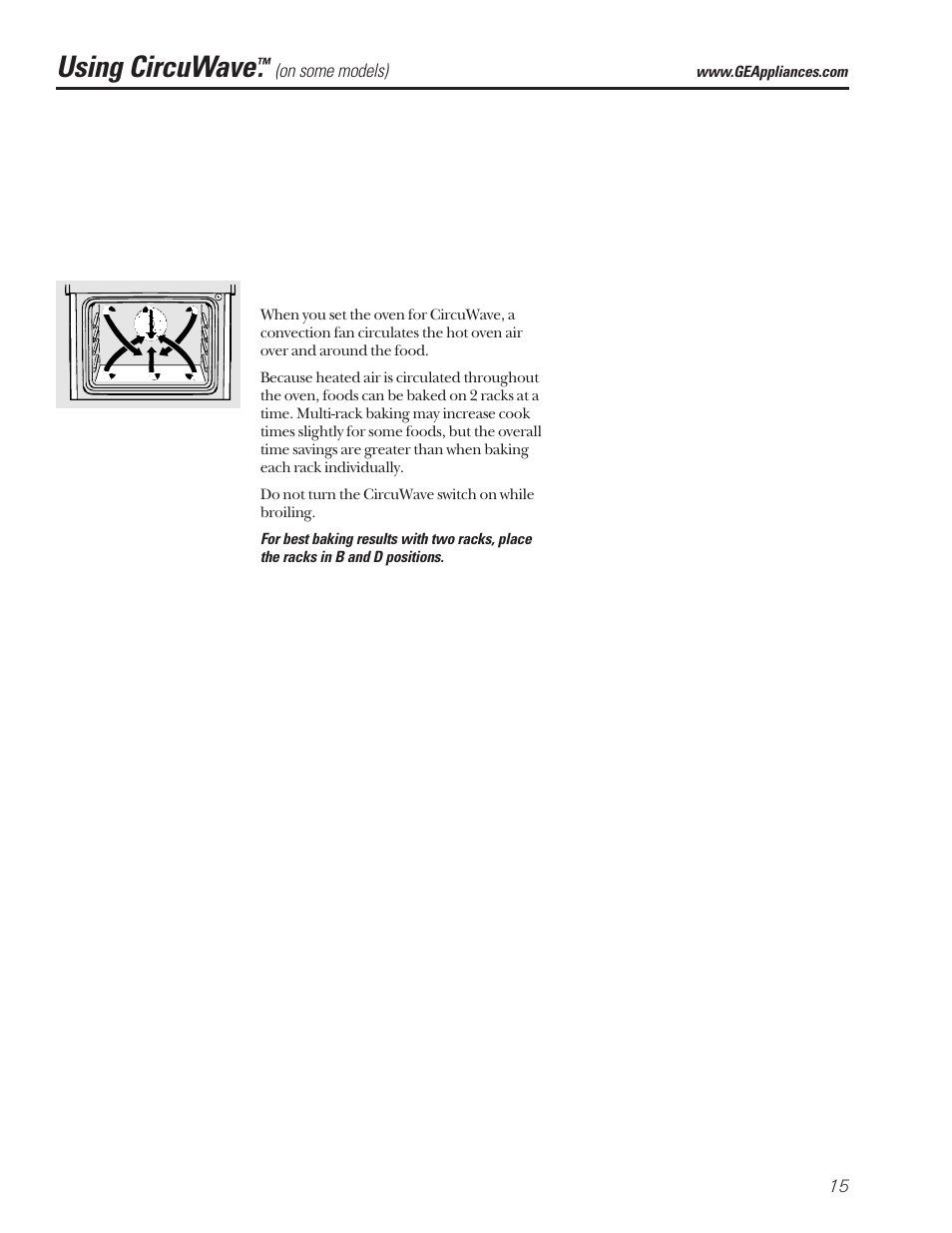 Circuwave, Using circuwave | GE Coil Top User Manual | Page 15 / 44