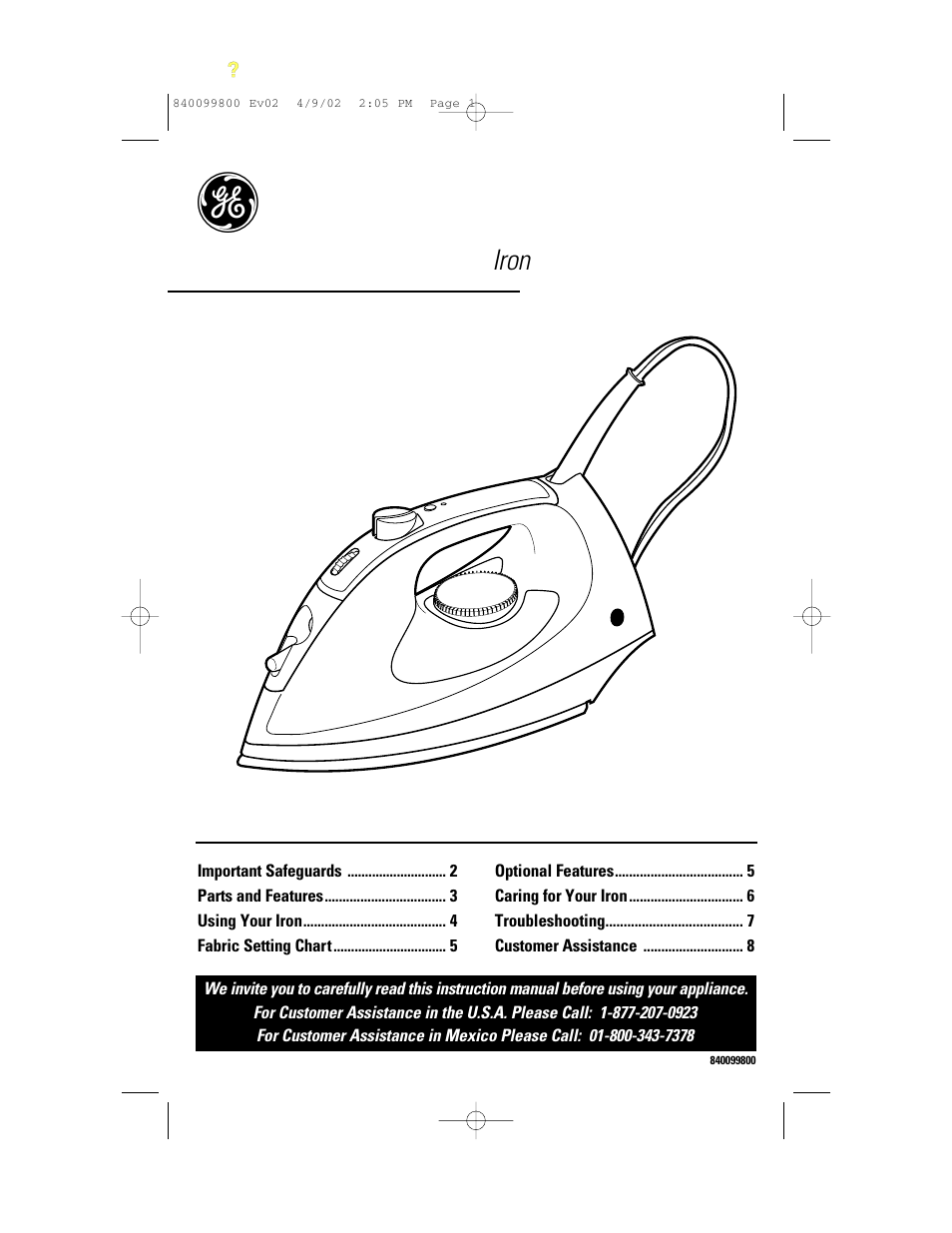 GE 840099800 User Manual | 16 pages