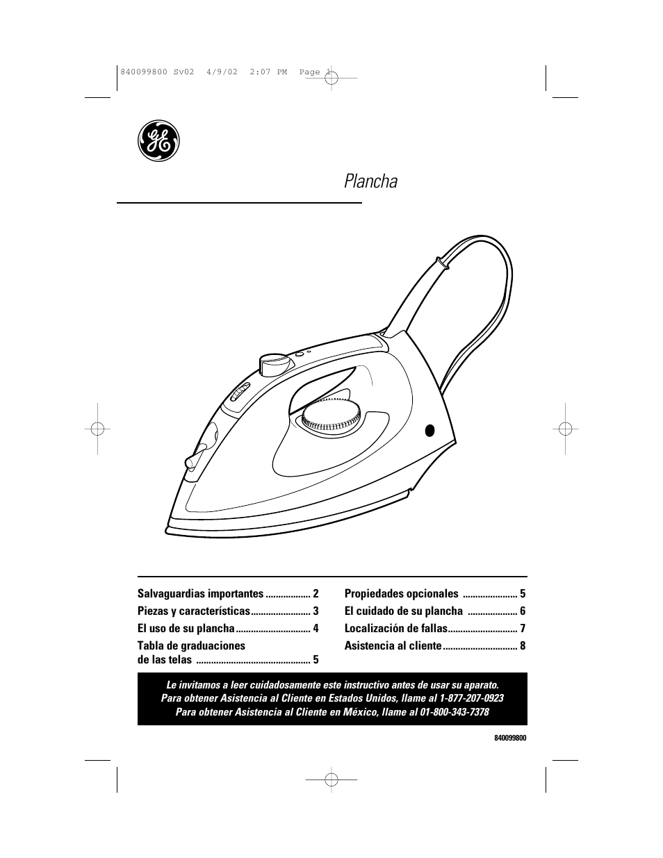 Plancha | GE 840099800 User Manual | Page 9 / 16