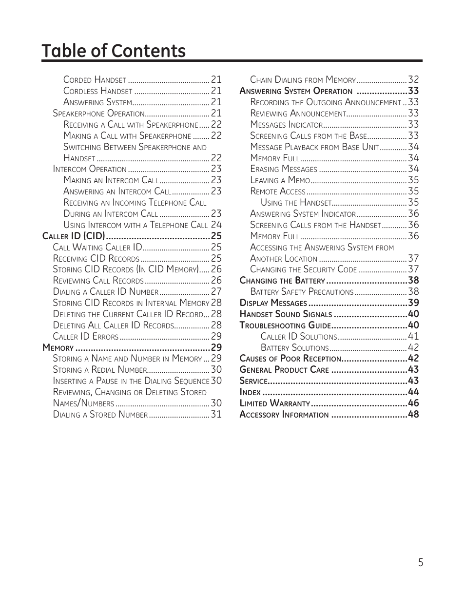 GE 00009246 User Manual | Page 5 / 96