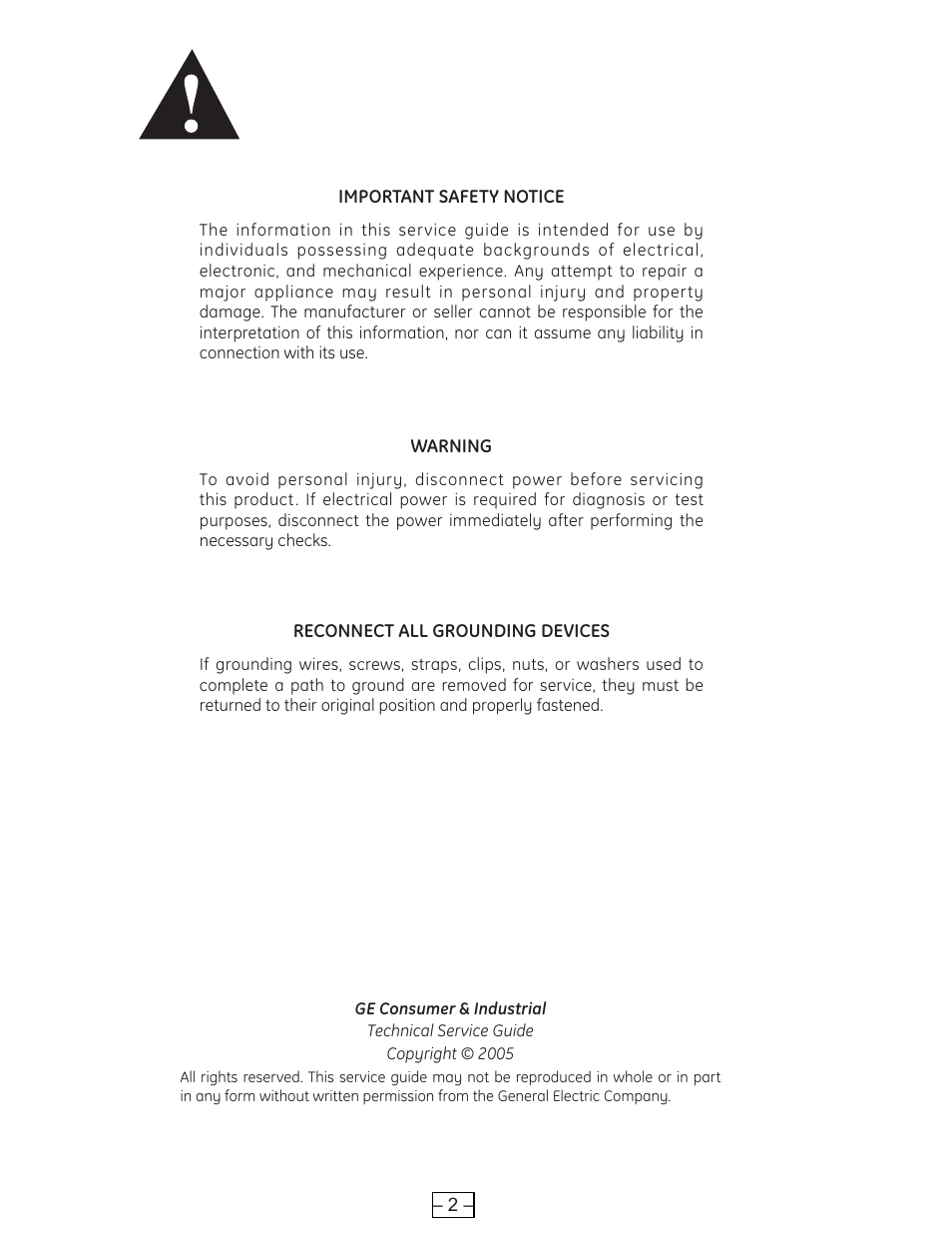 GE WBVH6240 User Manual | Page 2 / 61