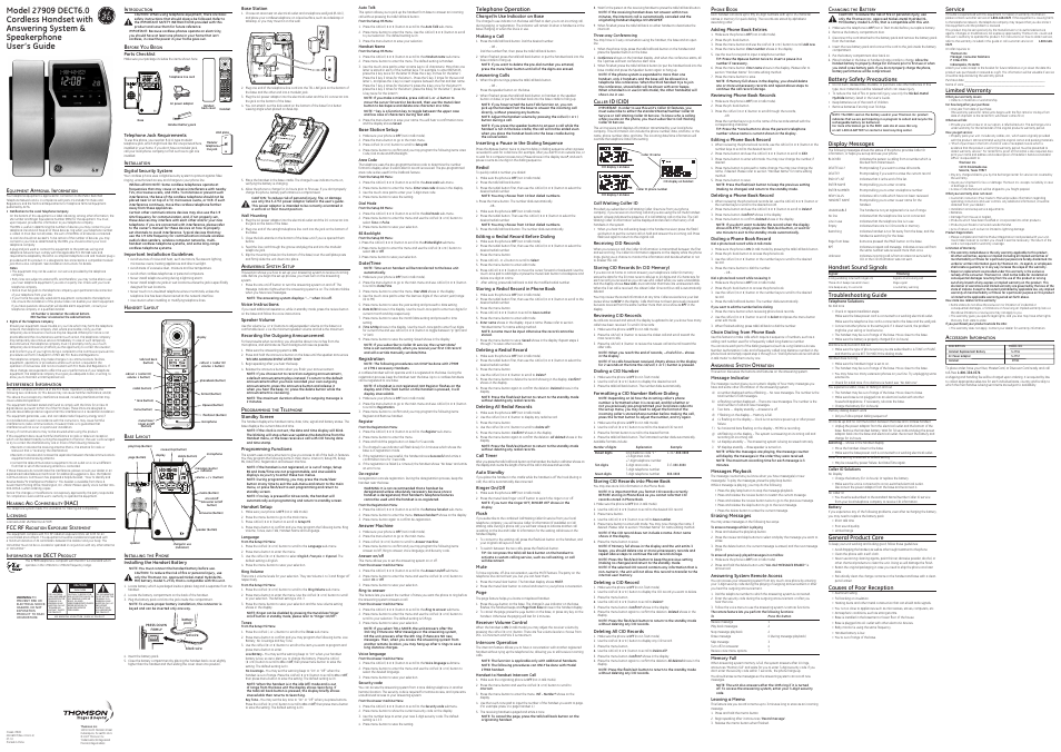 GE 27909 User Manual | 1 page