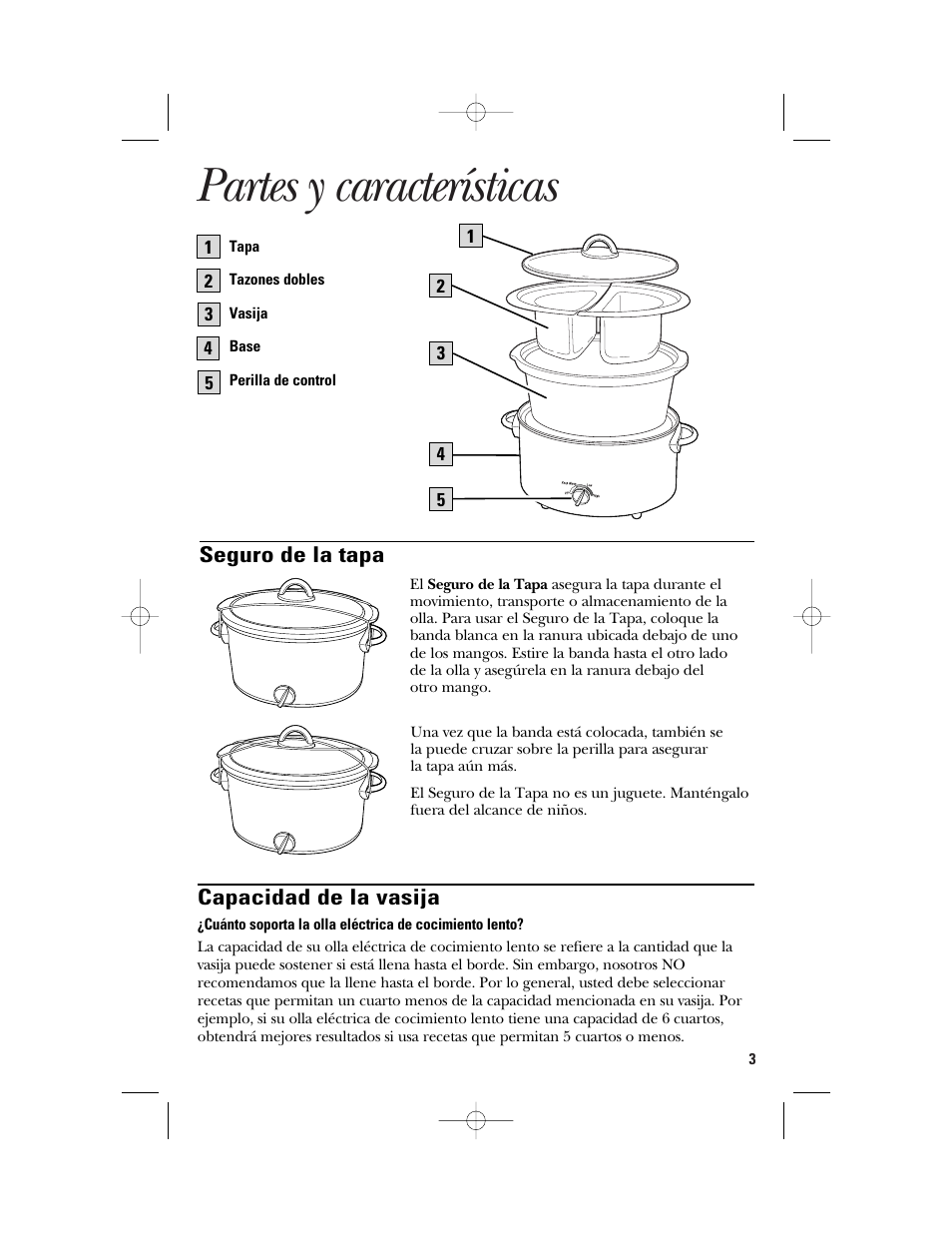 Partes y características | GE 840085800 User Manual | Page 27 / 48