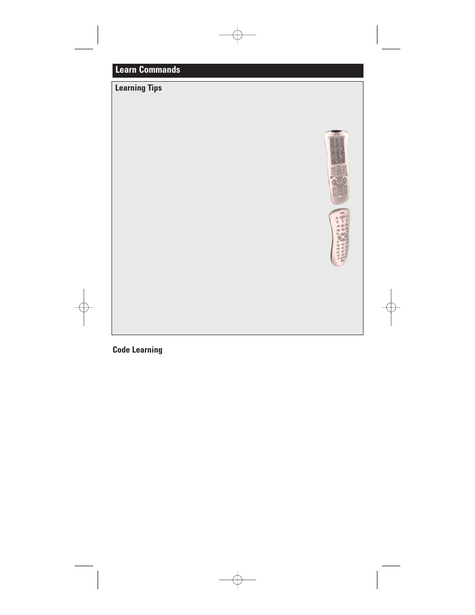 Learn commands, Learning tips, Code learning | GE RM24941 User Manual | Page 11 / 42