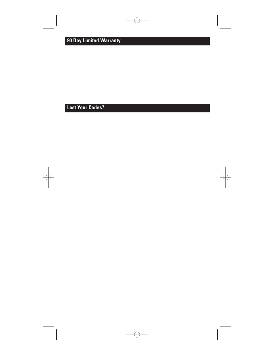 90 day limited warranty, Lost your codes | GE RM24941 User Manual | Page 21 / 42