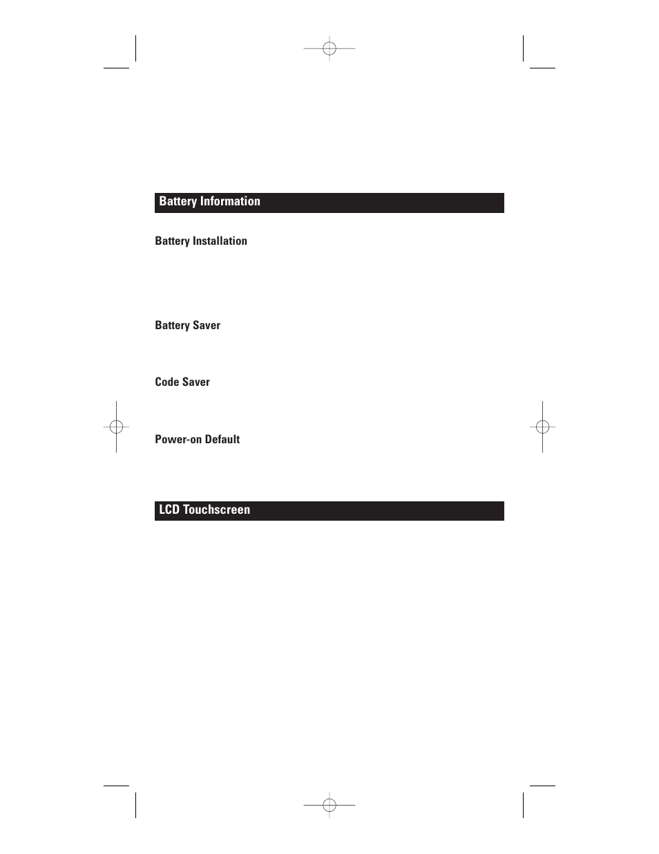 Battery information, Lcd touchscreen | GE RM24941 User Manual | Page 3 / 42