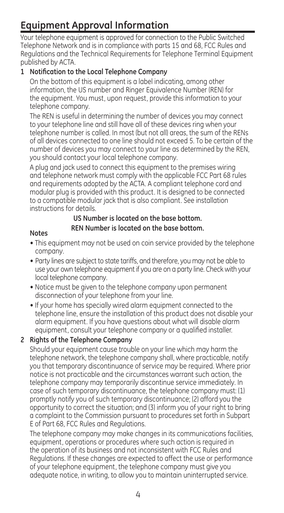 Equipment approval information | GE 28310 User Manual | Page 4 / 60
