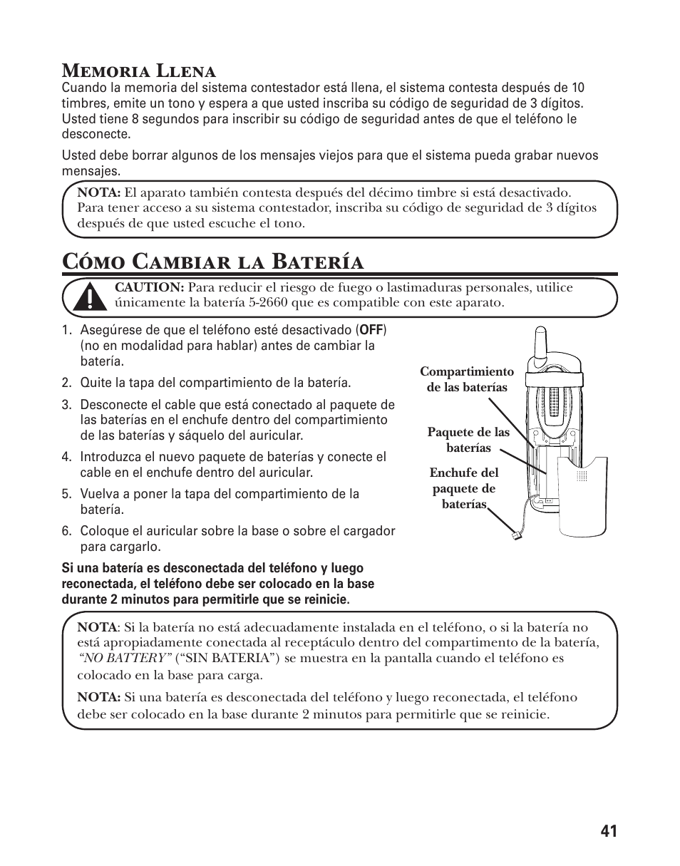 Cómo cambiar la batería | GE 25833 User Manual | Page 93 / 104