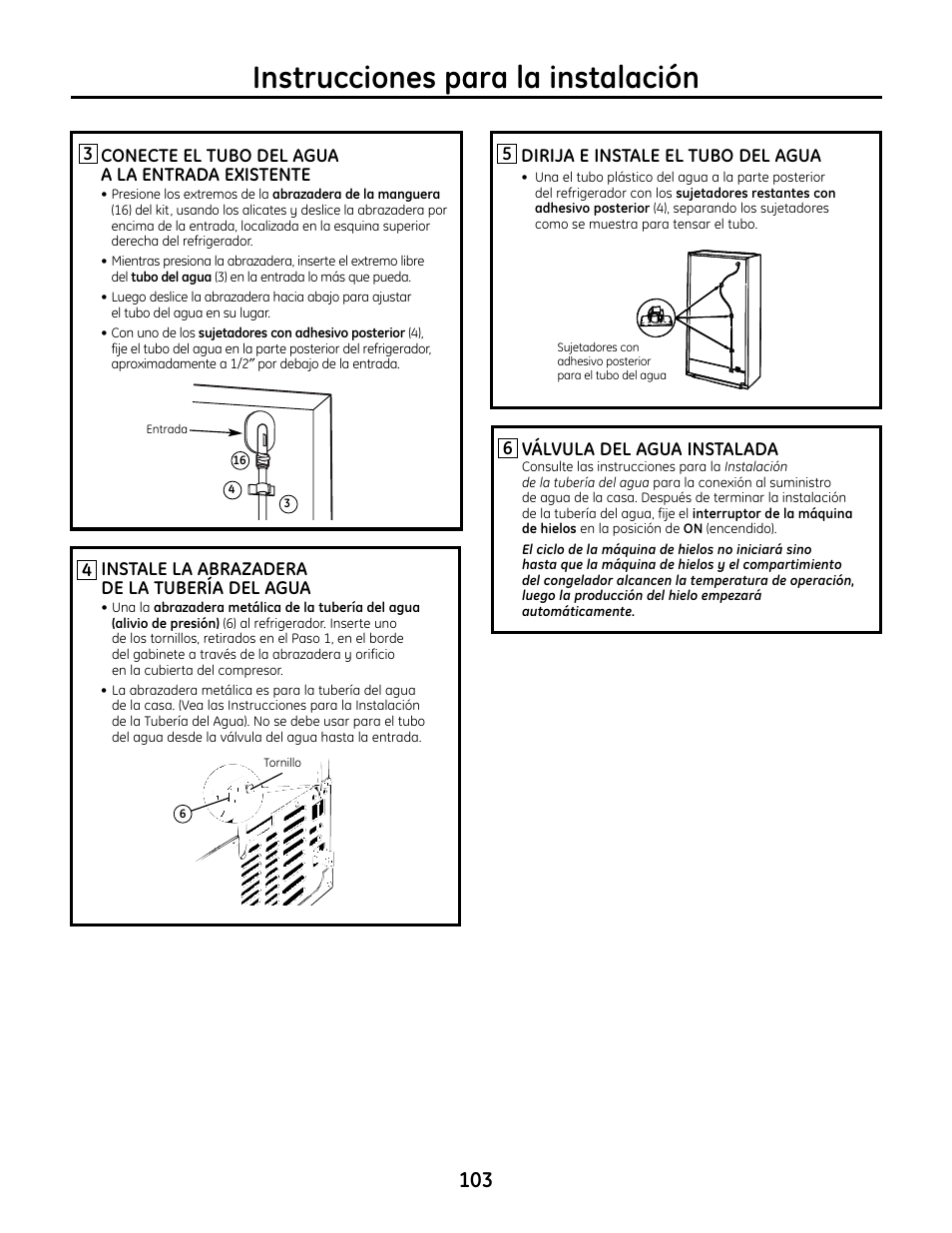 Instrucciones para la instalación | GE IM4A User Manual | Page 103 / 136