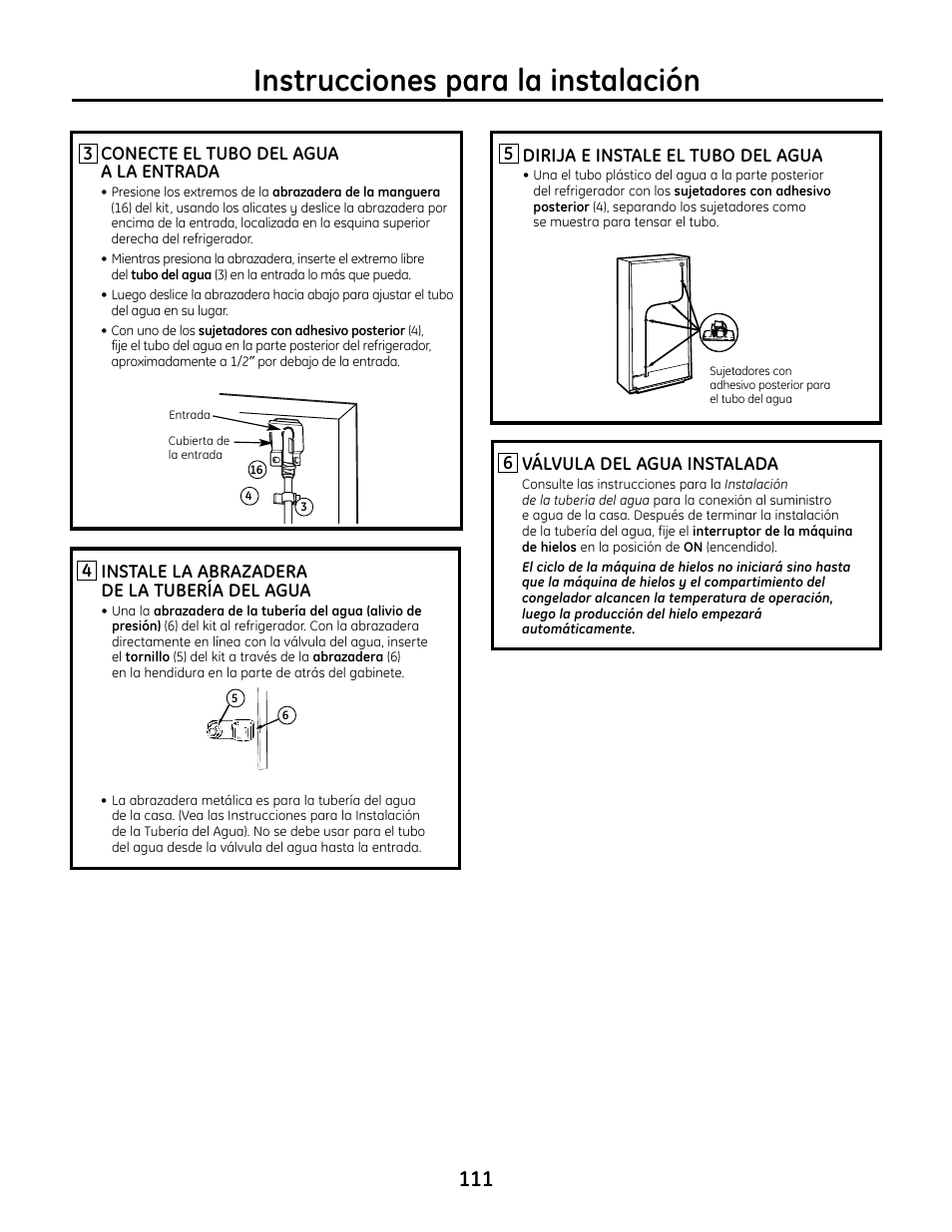 Instrucciones para la instalación | GE IM4A User Manual | Page 111 / 136