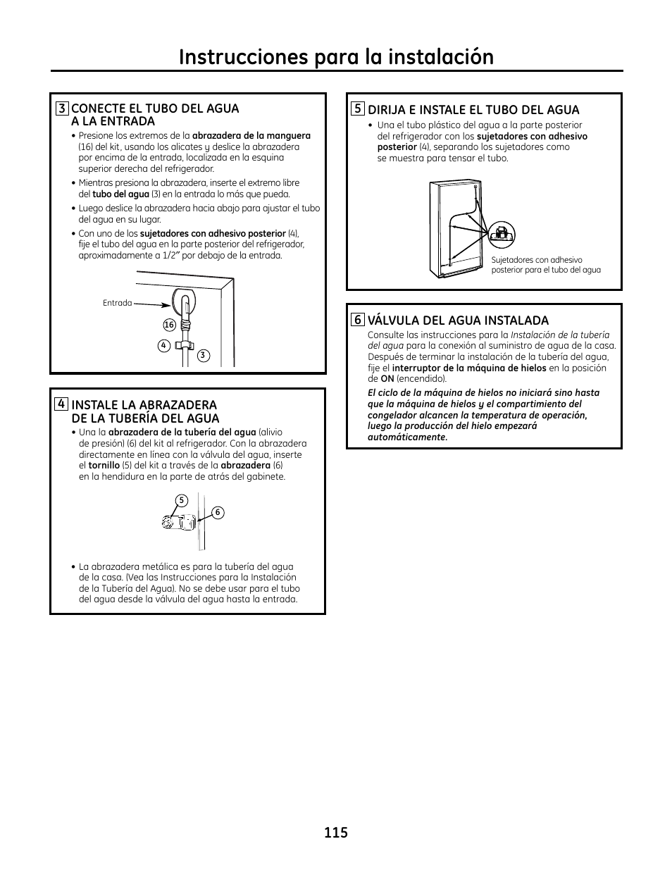 Instrucciones para la instalación | GE IM4A User Manual | Page 115 / 136