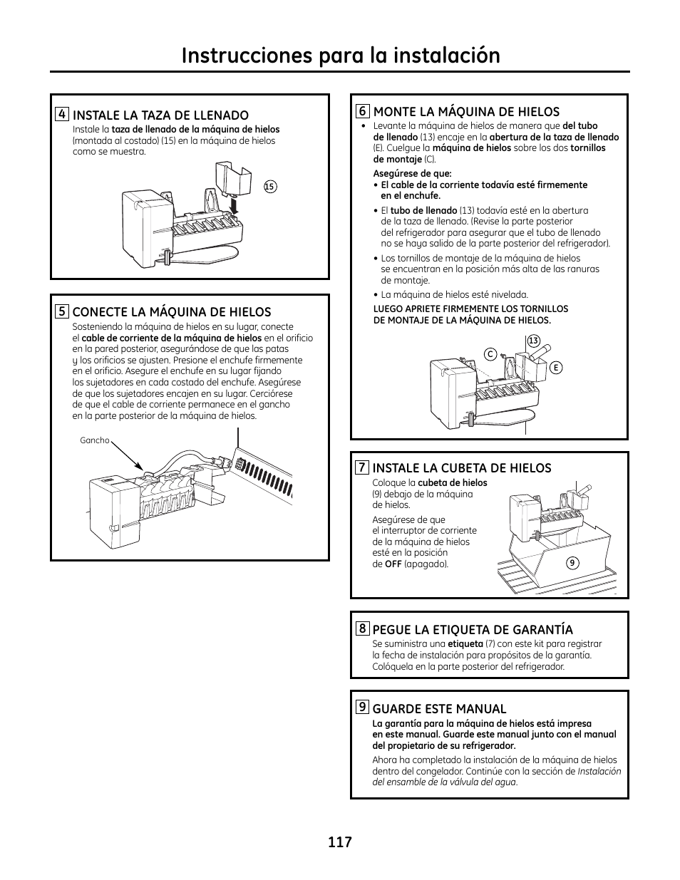 Instrucciones para la instalación | GE IM4A User Manual | Page 117 / 136