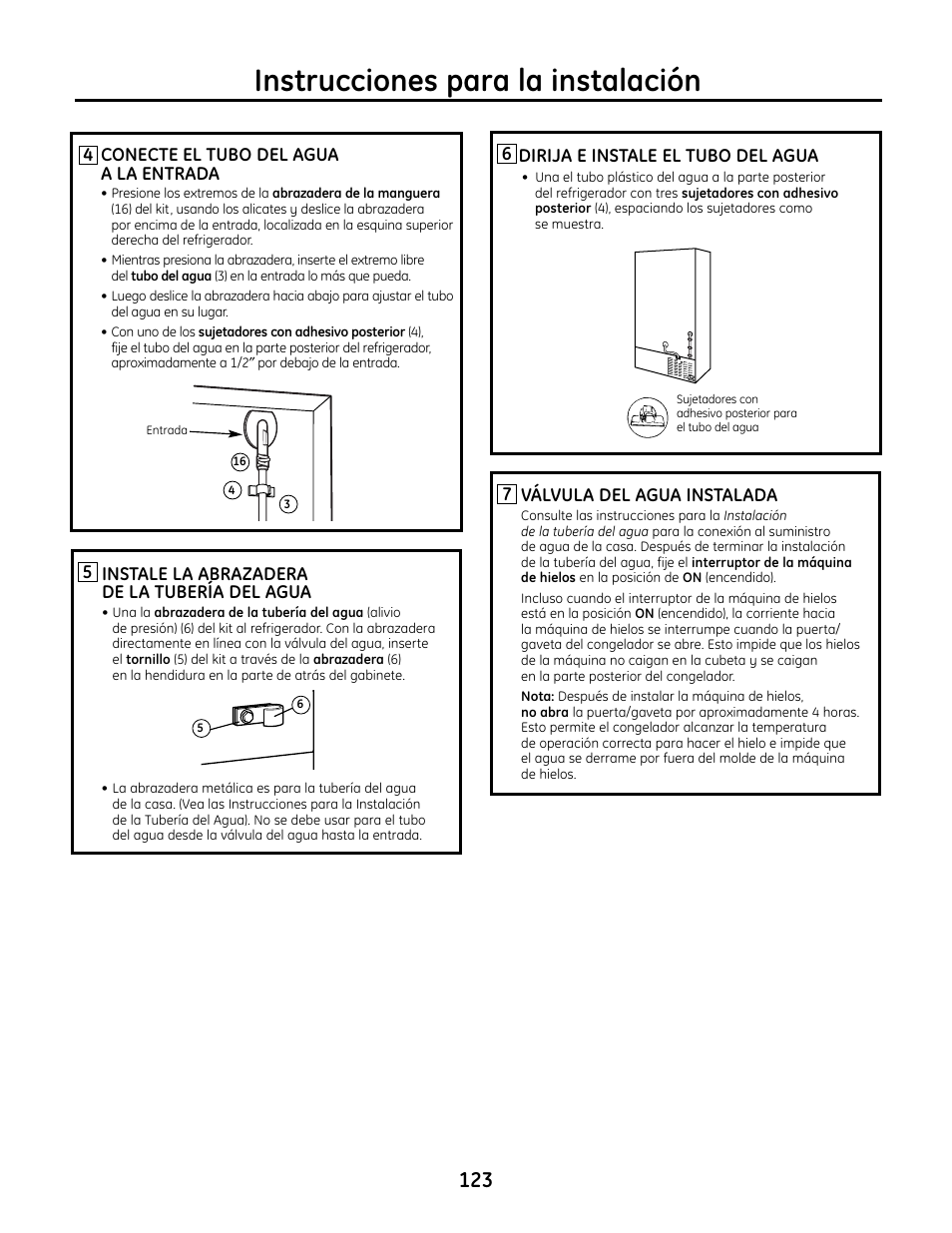 Instrucciones para la instalación | GE IM4A User Manual | Page 123 / 136