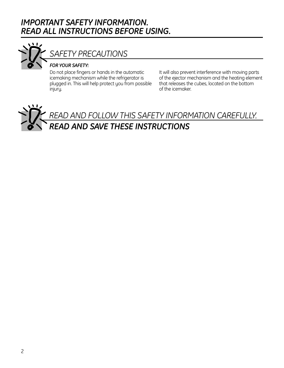 Safety information | GE IM4A User Manual | Page 2 / 136