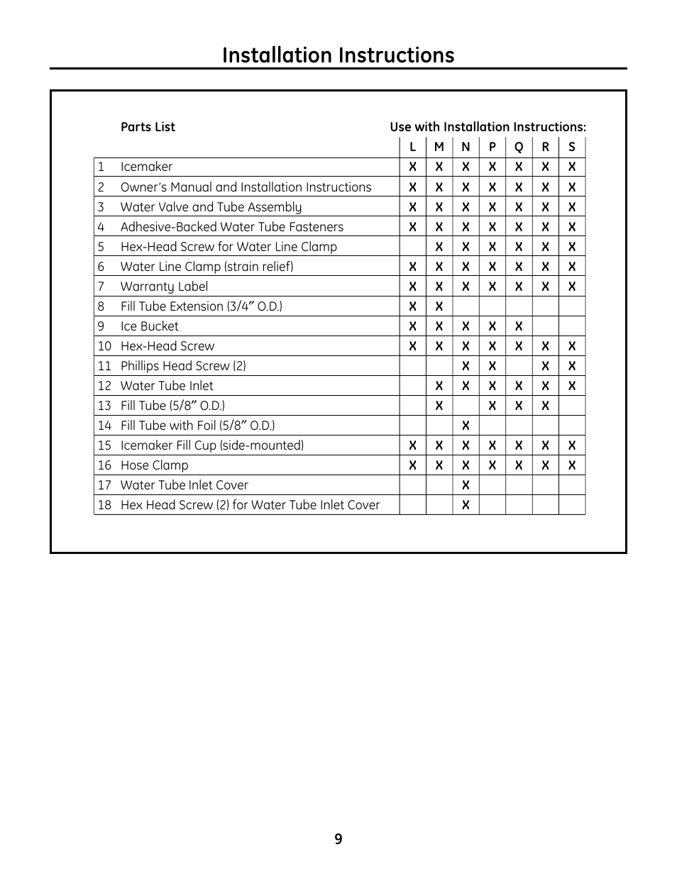 Installation instructions | GE IM4A User Manual | Page 9 / 136