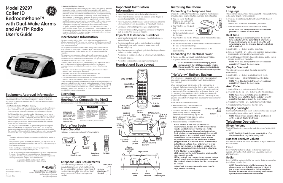 GE 29297 User Manual | 2 pages