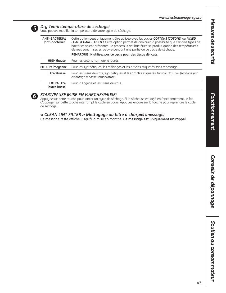 GE PCVH480EK User Manual | Page 43 / 108