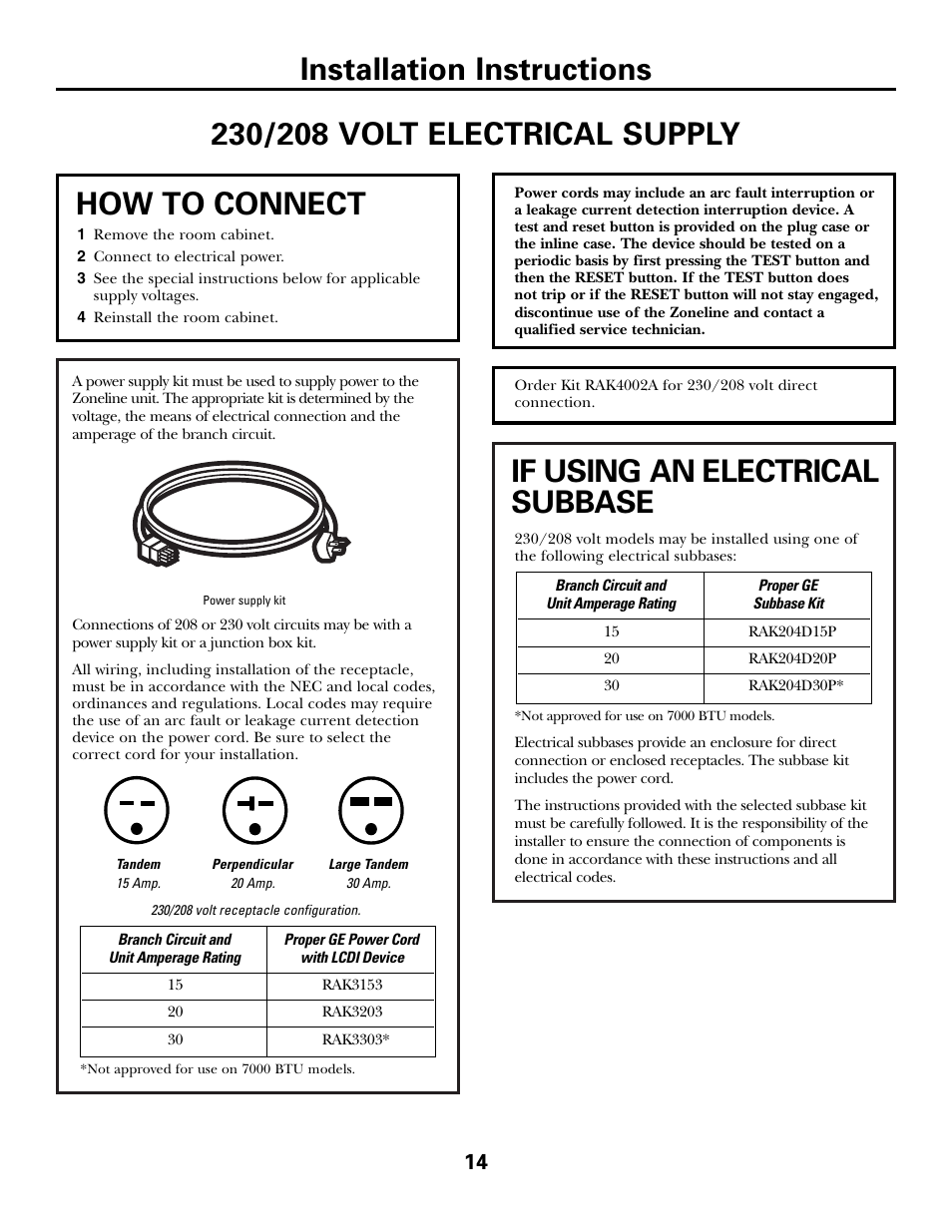 Electrical supply, Electrical supply –17 | GE 3800 User Manual | Page 14 / 84