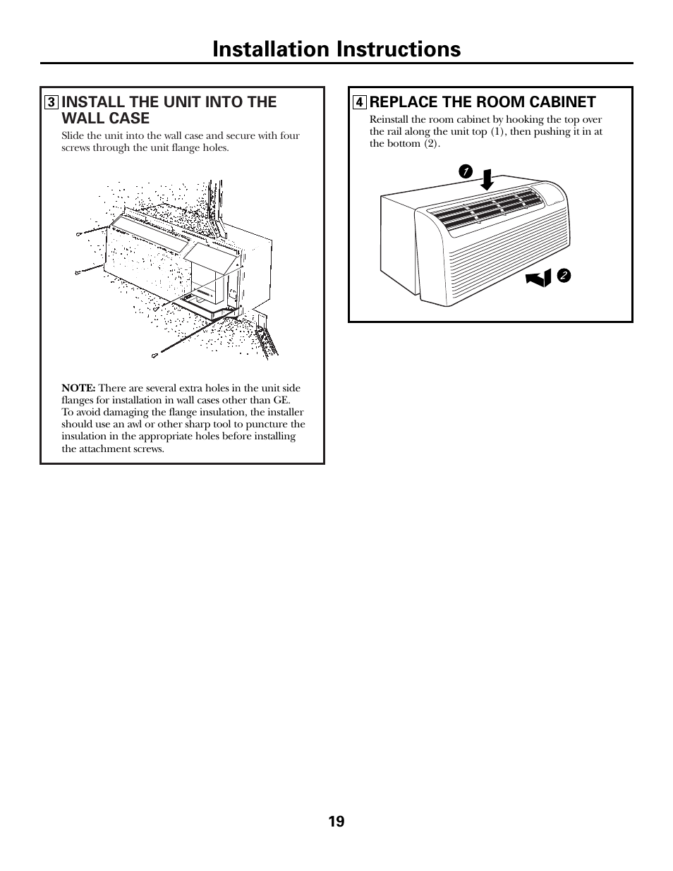 Installation instructions | GE 3800 User Manual | Page 19 / 84