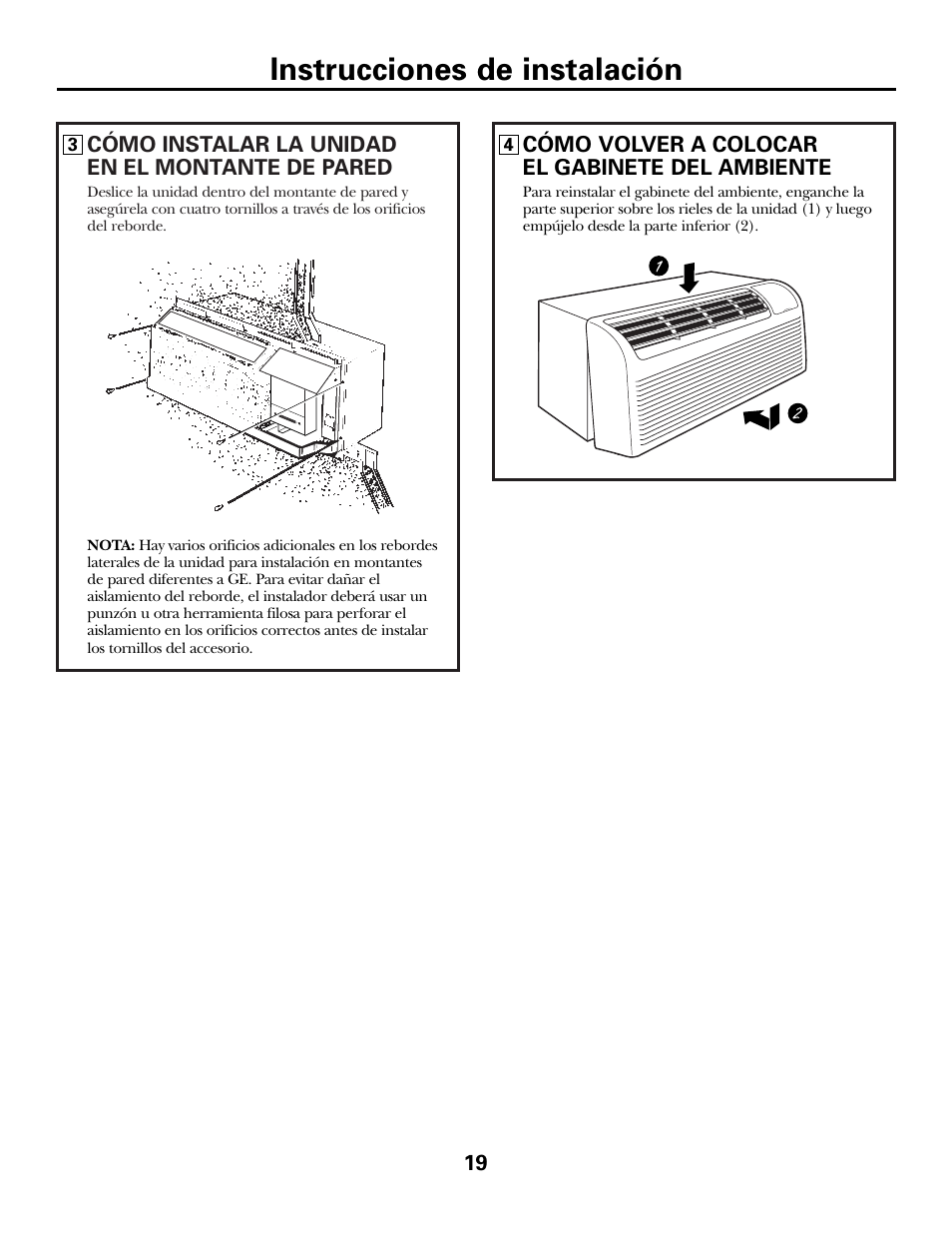 Instrucciones de instalación | GE 3800 User Manual | Page 75 / 84