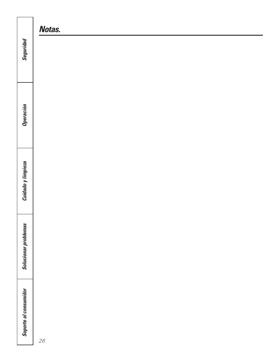 Notas | GE 3800 User Manual | Page 82 / 84