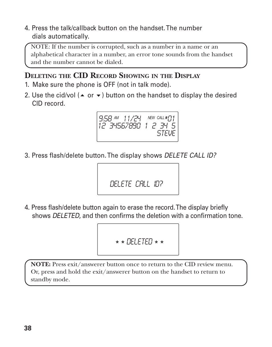 Cid r | GE 21025/26 User Manual | Page 38 / 120