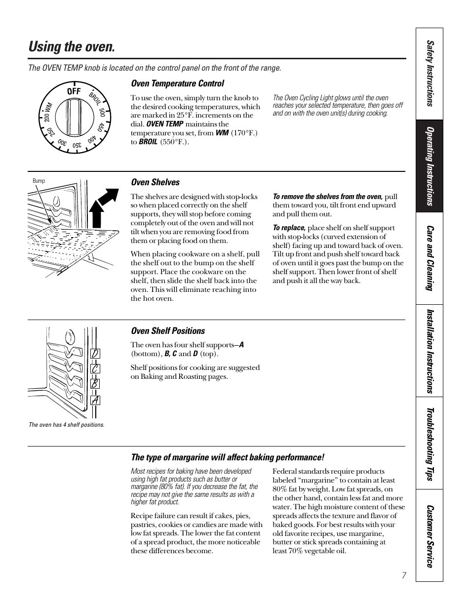 Using the oven, Using the oven –10 | GE 164D3333P184 User Manual | Page 7 / 24
