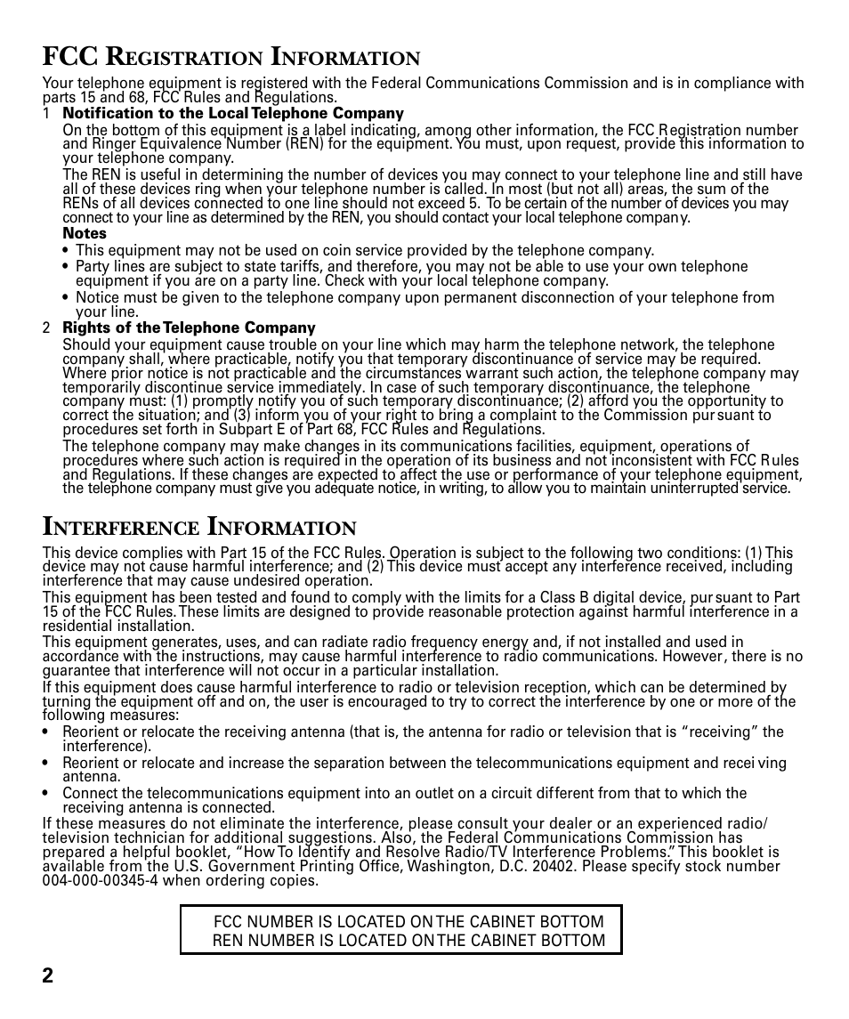 Fcc r | GE 29879 User Manual | Page 2 / 76