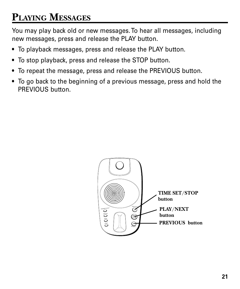 Laying, Essages | GE 29879 User Manual | Page 21 / 76