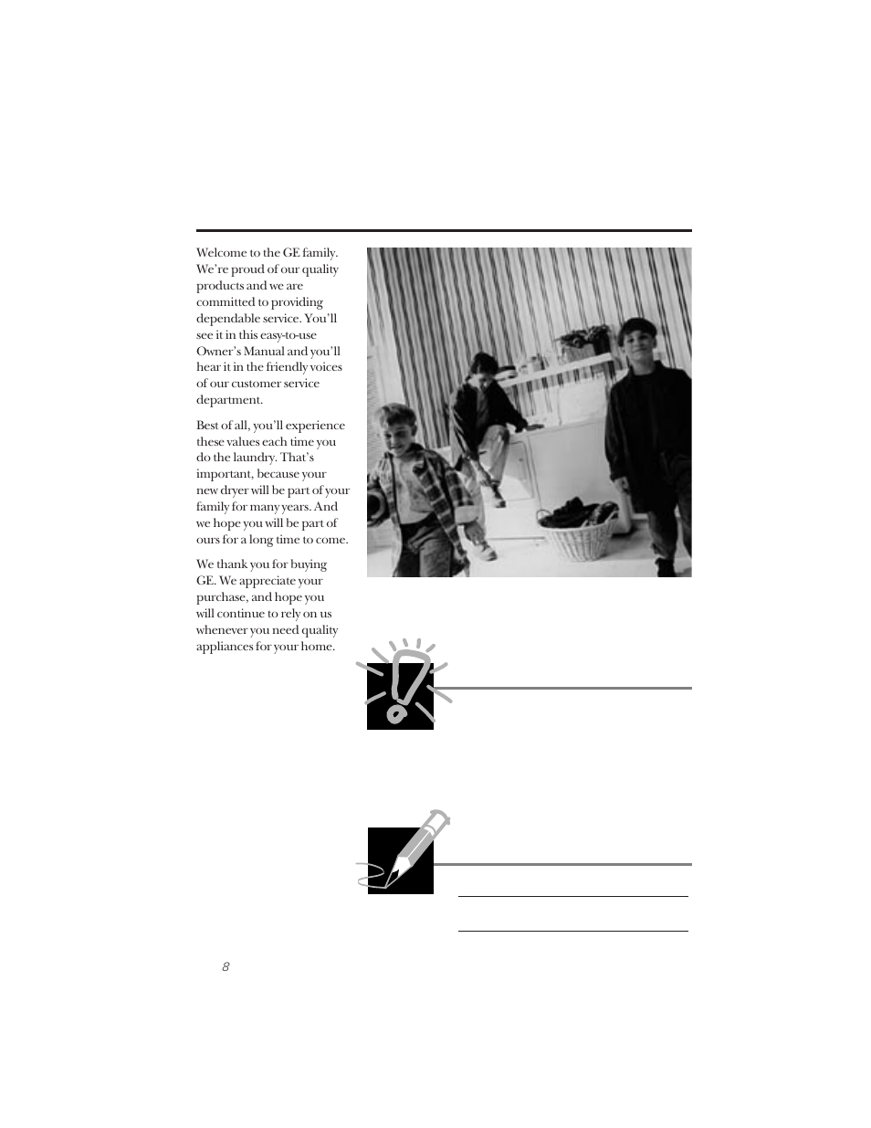 Important | GE DBLR333GT User Manual | Page 8 / 20