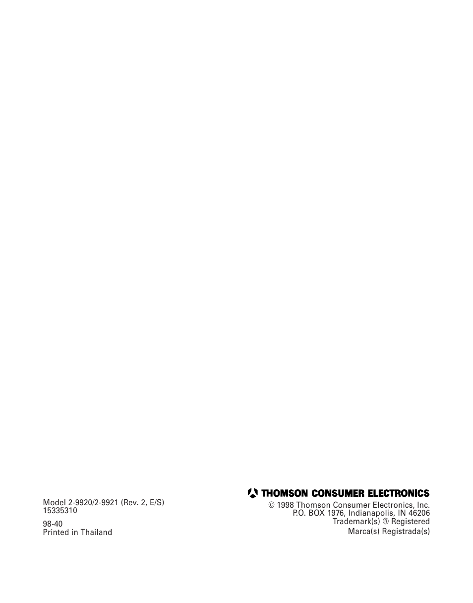 GE 2-9920/21 User Manual | Page 22 / 22