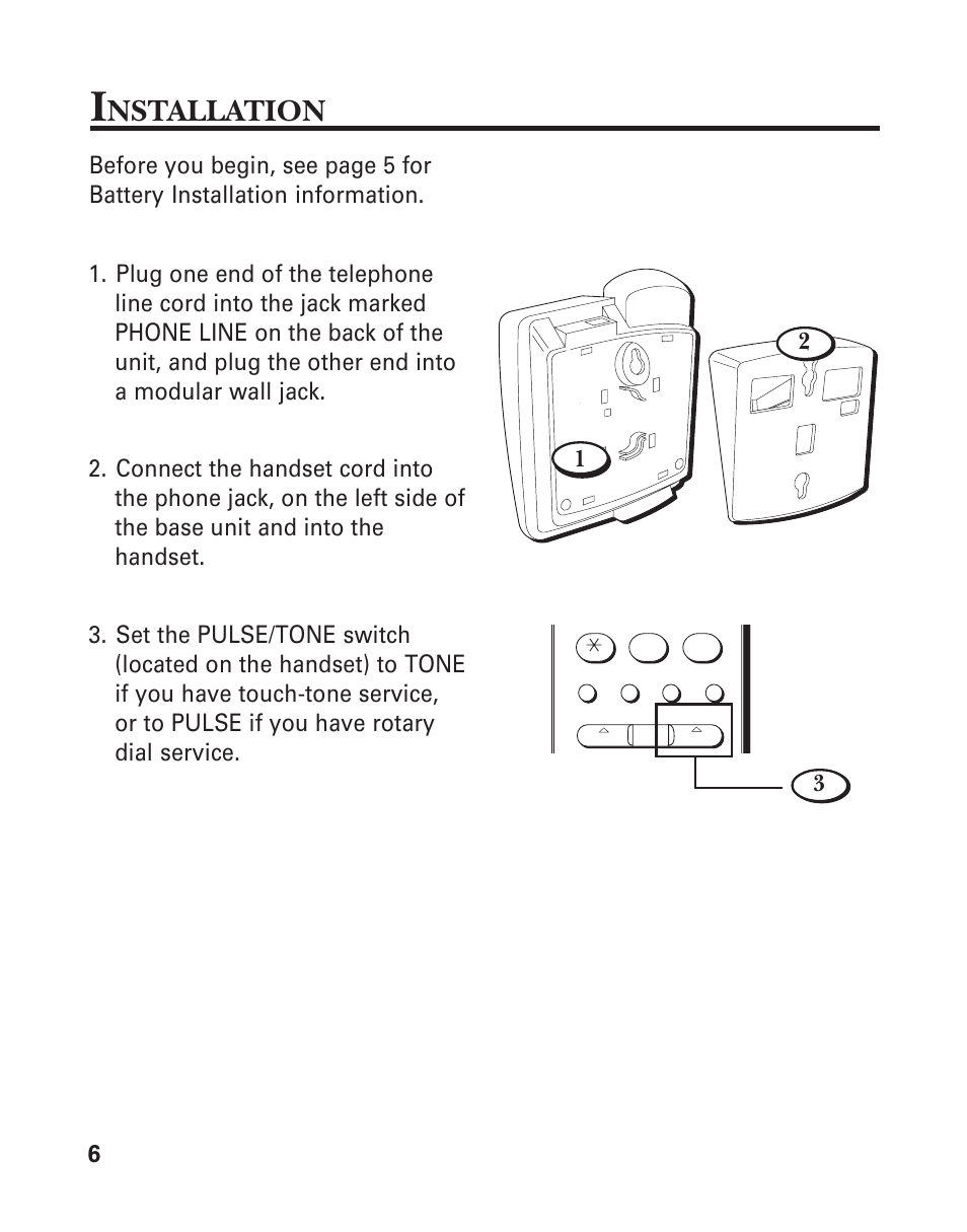 Installation, Nstallation | GE Feb-96 User Manual | Page 6 / 22
