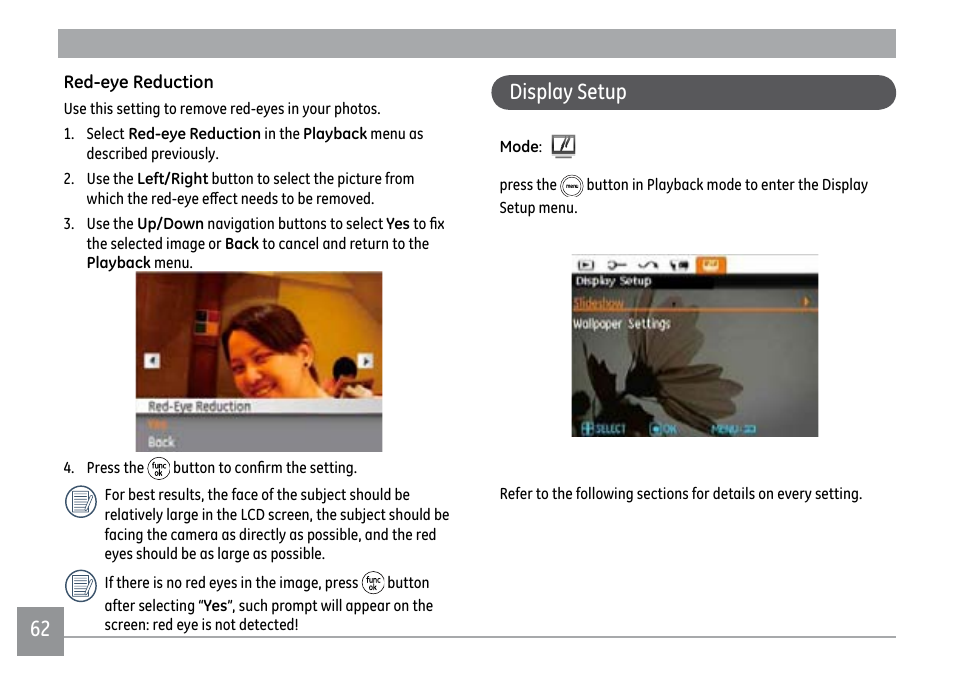 Display setup | GE PJ1 User Manual | Page 65 / 91