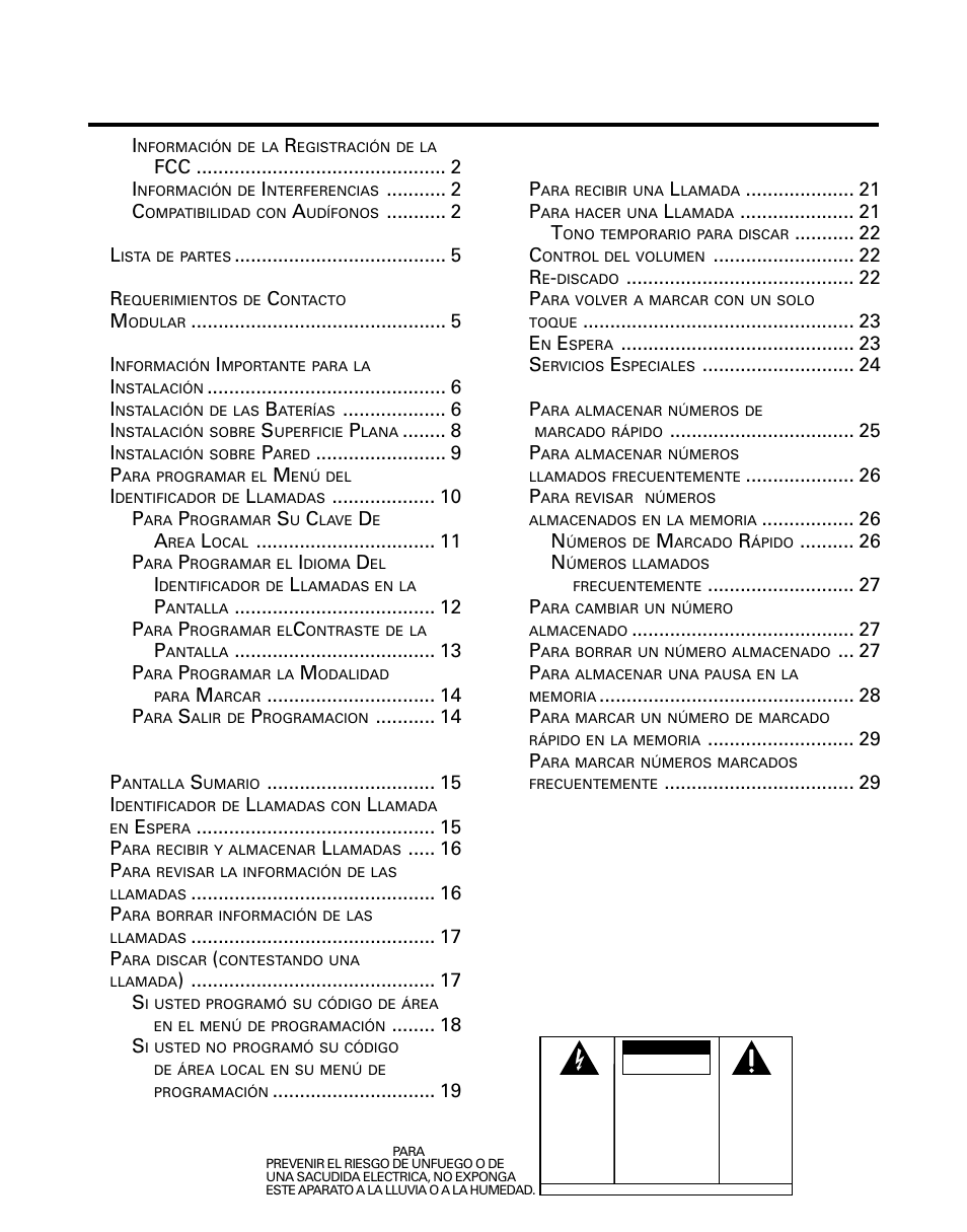 Abla, Ontenido | GE 29299 User Manual | Page 39 / 72