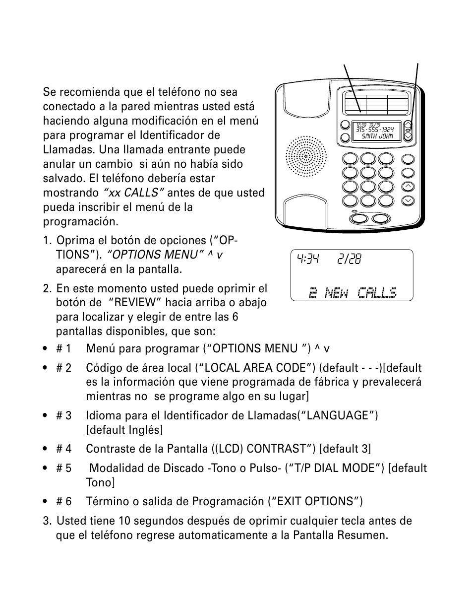 Programar, Dentificador, Lamadas | GE 29299 User Manual | Page 46 / 72