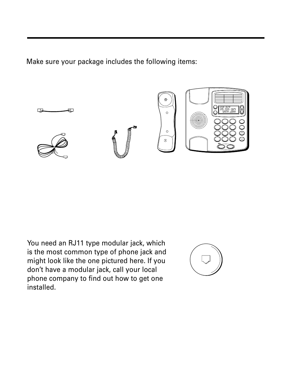 Parts checklist, Before you begin, Modular jack requirements | Arts, Hecklist, Efore, Egin, Odular, Equirements, Base telephone line cord handset | GE 29299 User Manual | Page 5 / 72