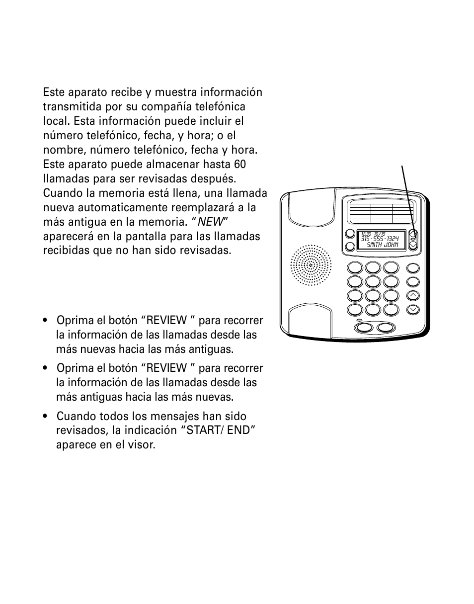 Para recibir y almacenar llamadas, Para revisar la información de las llamadas, Recibir | Almacenar, Lamadas, Revisar, Información, Llamadas, De las | GE 29299 User Manual | Page 52 / 72