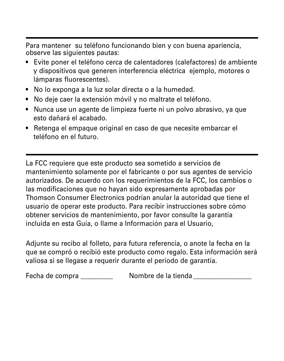 Cuidado general del producto, Cómo obtener servicios de mantenimiento, Uidado | General, Producto, Obtener, Servicios, Mantenimiento | GE 29299 User Manual | Page 68 / 72