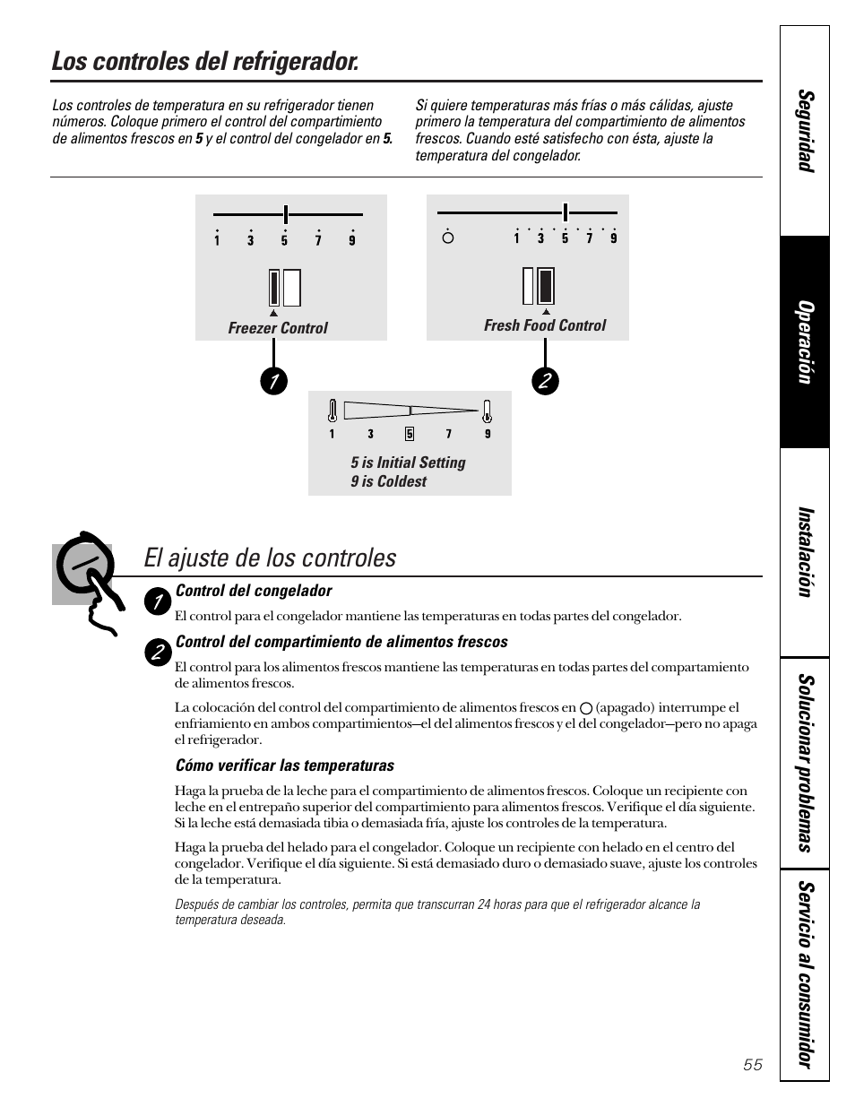 Controles | GE 49-60080 7-00 JR User Manual | Page 55 / 76
