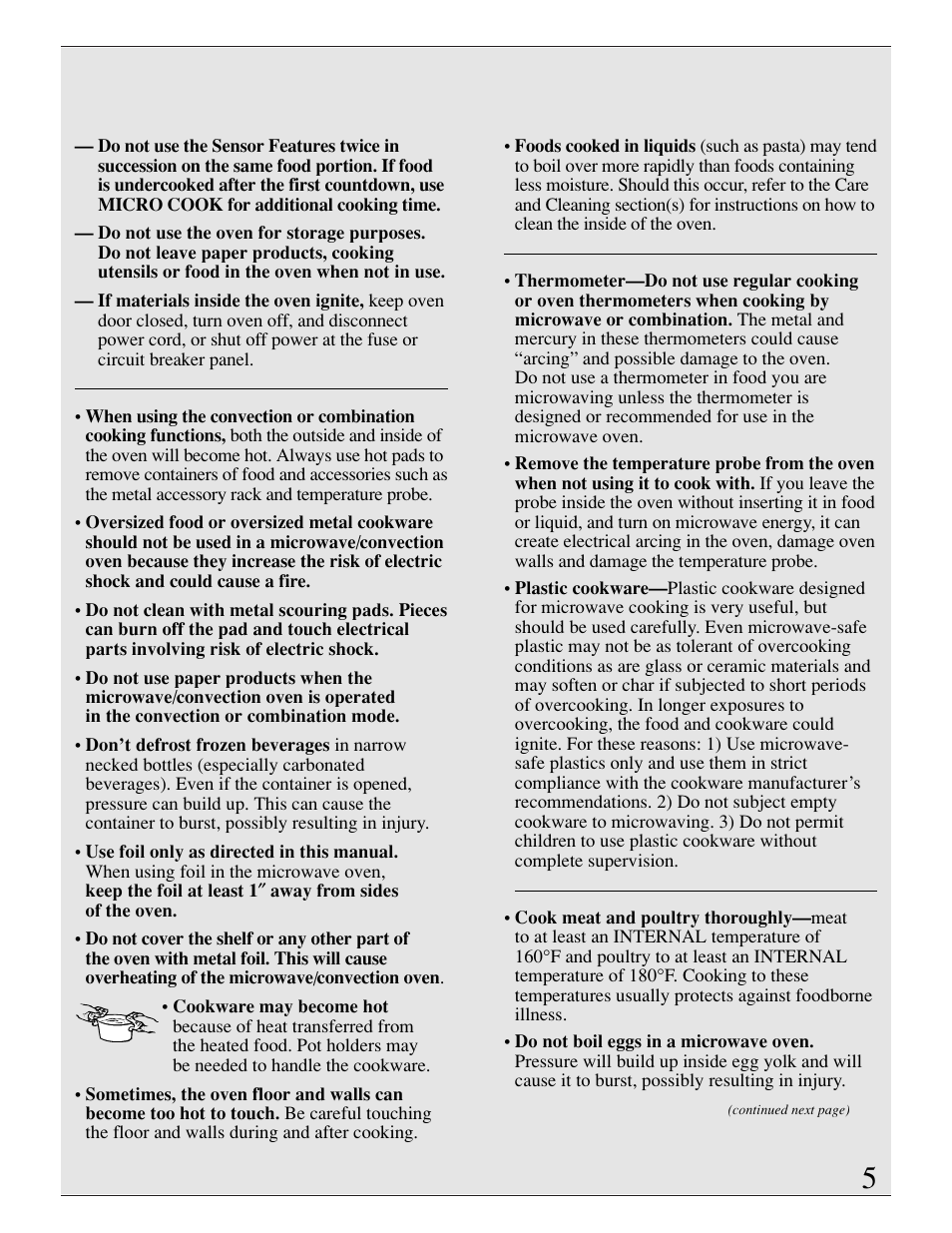 Aluminum foil, Oven shelf, Temperature probe | Oven shelf , 10, 12, 20–22 | GE ZMC1095 User Manual | Page 5 / 36