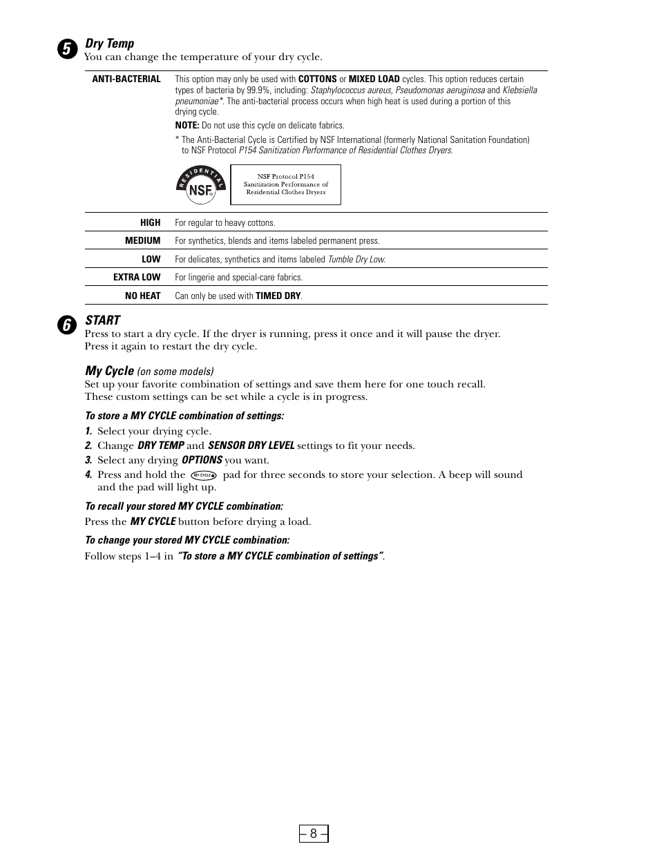 GE DCVH515 User Manual | Page 8 / 50