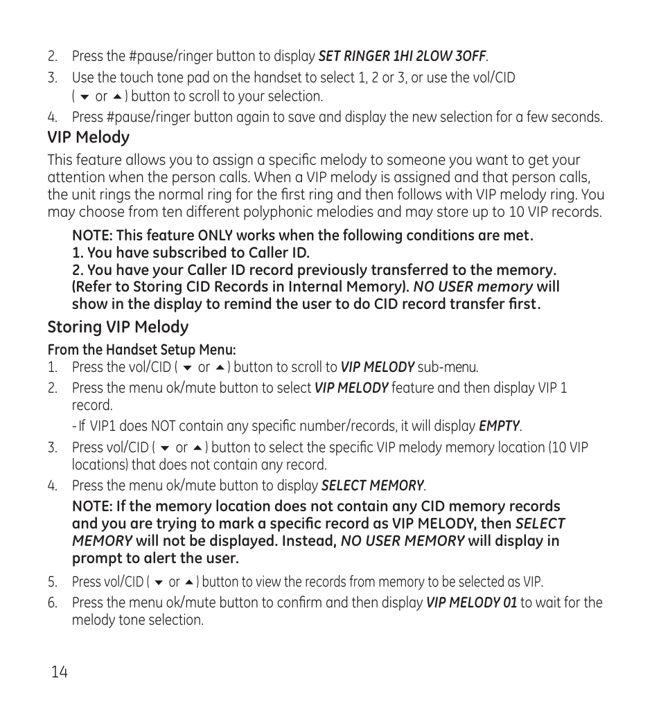 GE 28115 Series User Manual | Page 14 / 84