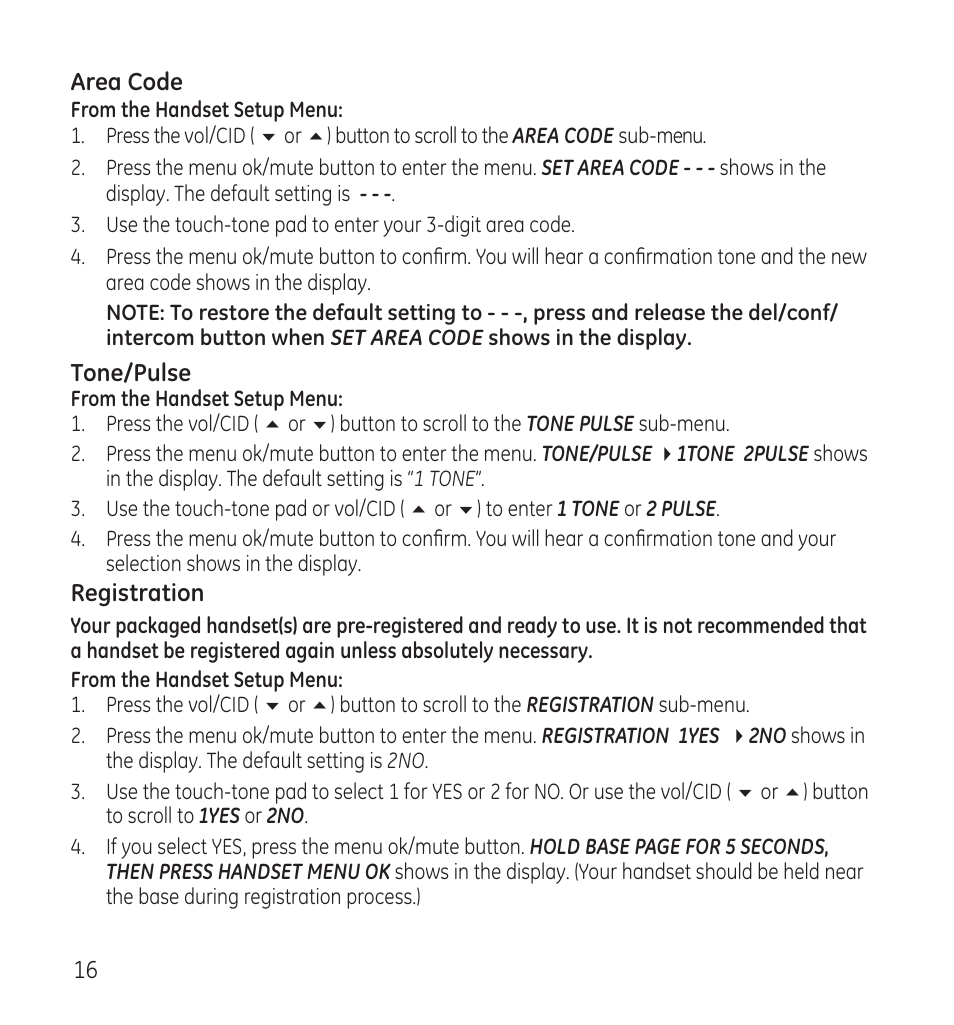 GE 28115 Series User Manual | Page 16 / 84