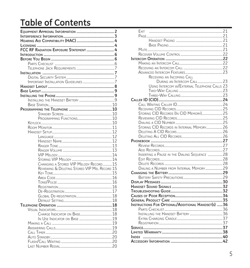 GE 28115 Series User Manual | Page 5 / 84