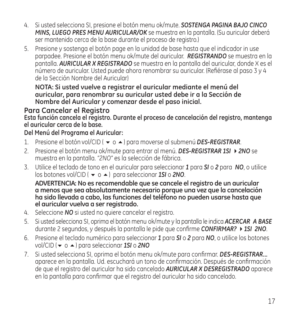 GE 28115 Series User Manual | Page 59 / 84