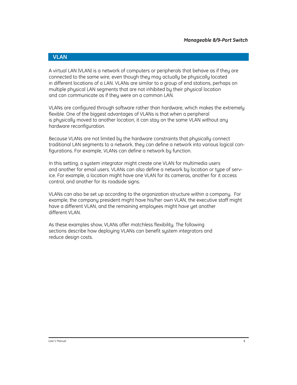 Vlan | GE EtherNAV D7600 Series User Manual | Page 12 / 90