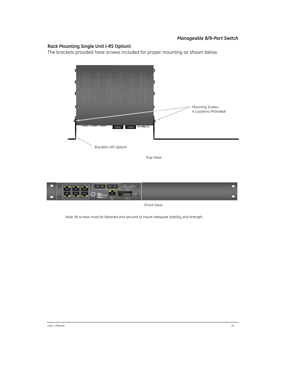 Manageable 8/9-port switch | GE EtherNAV D7600 Series User Manual | Page 18 / 90