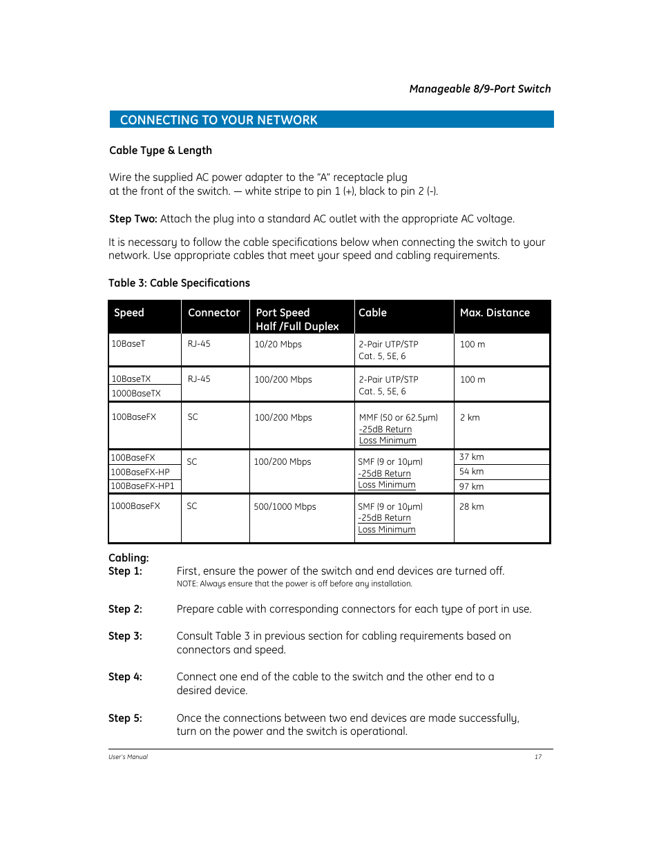 Connecting to your network | GE EtherNAV D7600 Series User Manual | Page 21 / 90