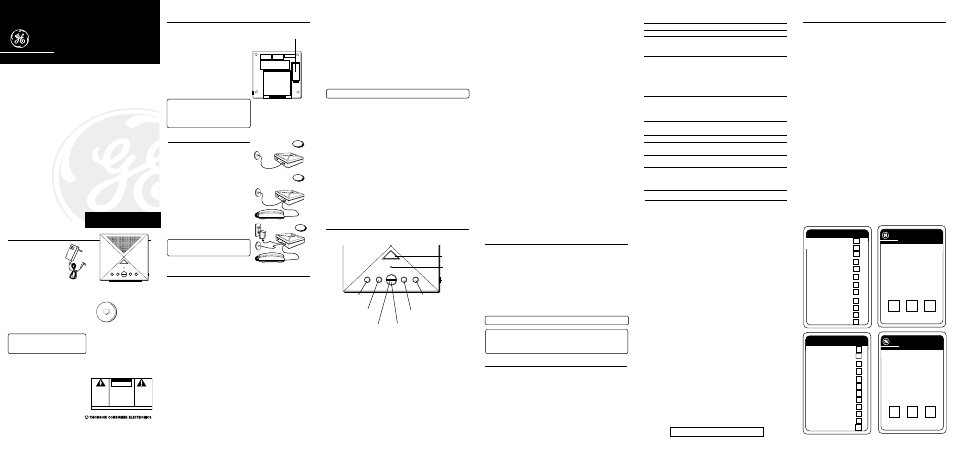 GE 20801800 User Manual | 2 pages