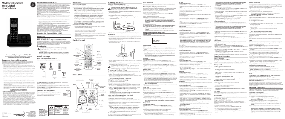 GE 00019279 User Manual | 2 pages